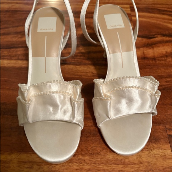 Dolce Vita Lunete Pearl Satin Heels - Picture 3 of 6